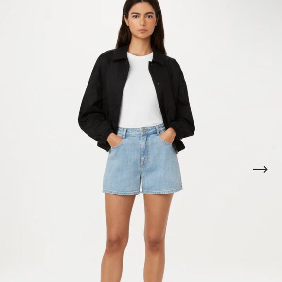 Frank and Oak denim shorts, size 24, light wash. - Picture 3 of 3